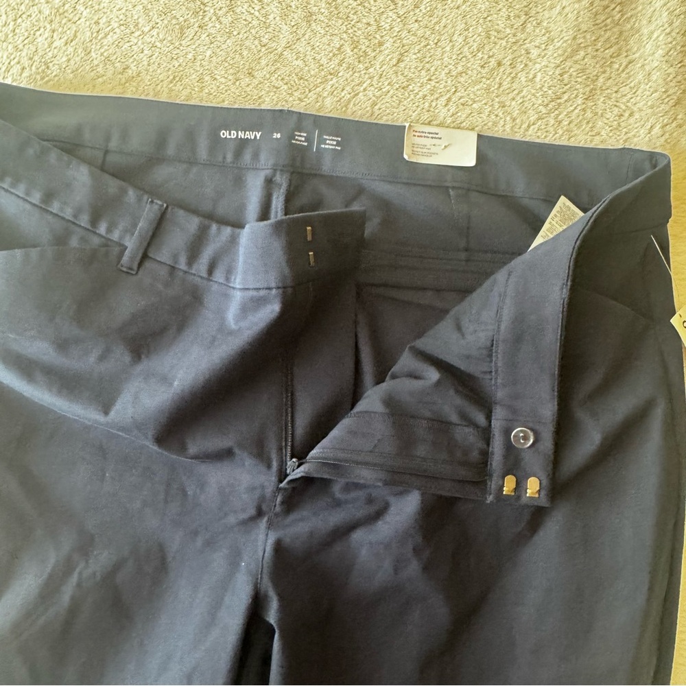 Old Navy NEW High Waisted Pixie 26 Pockets Straight Ankle Pants Stretch Zip Blue - Picture 6 of 16
